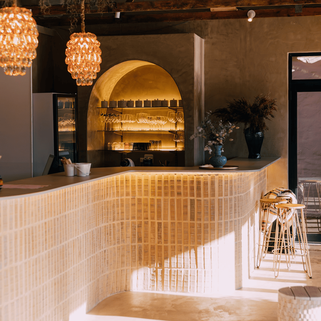 Good Coffee Co. Bar made with Corobrik Champagne Pavers