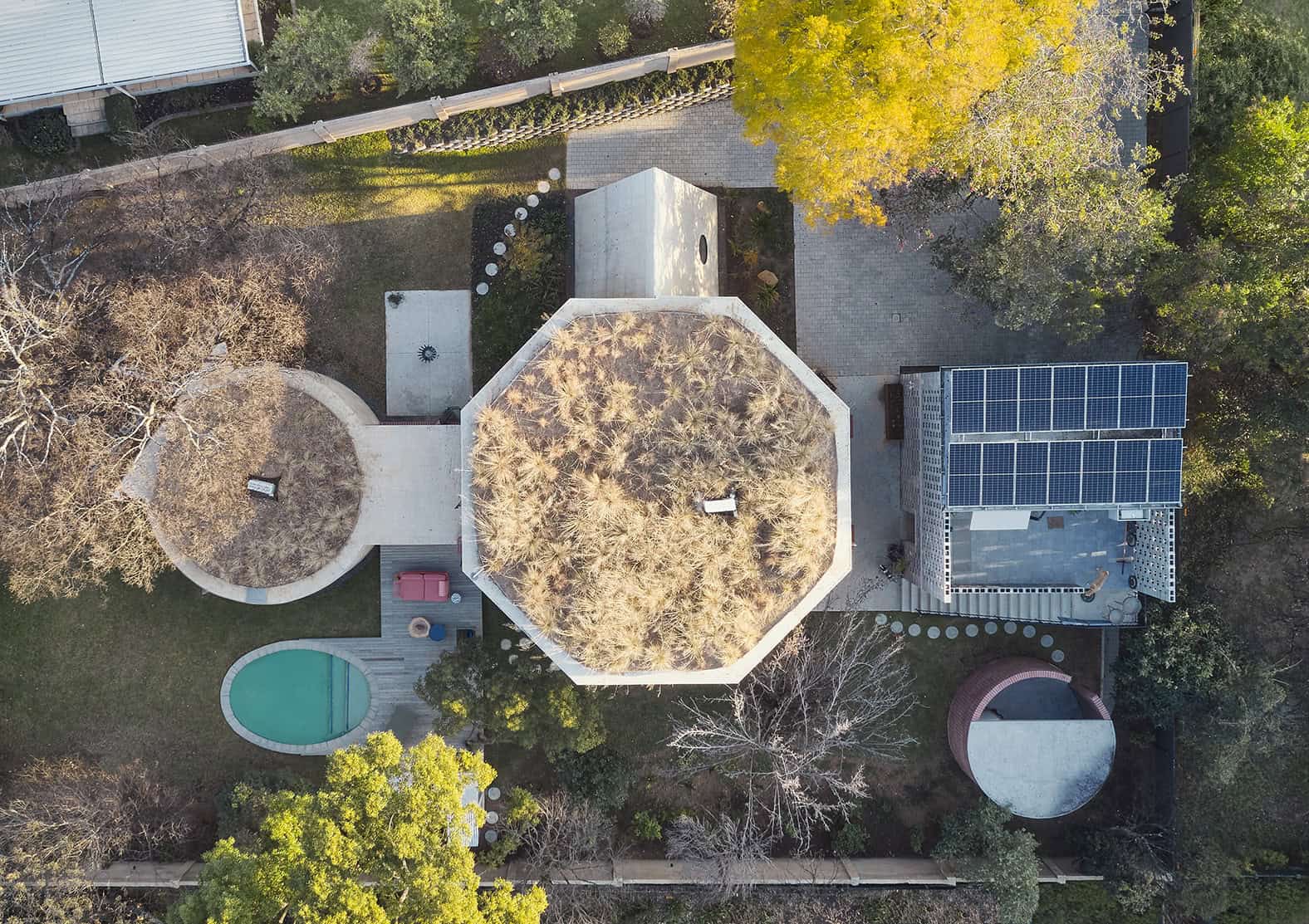 Primary Shapes house aerial view