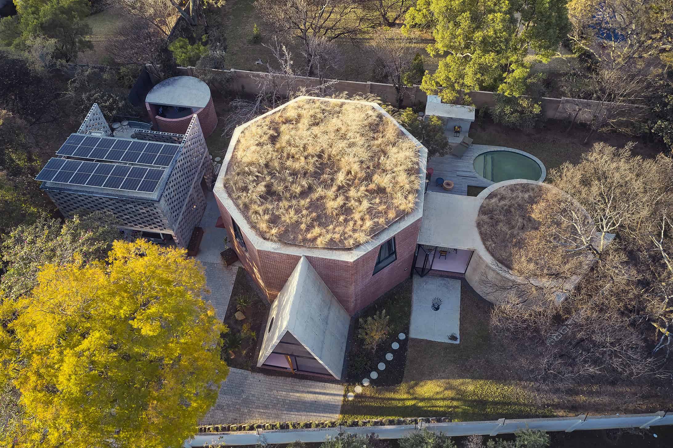 Primary Shapes house aerial view